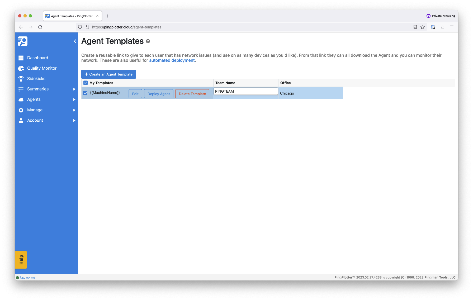 Agent templates and custom fields