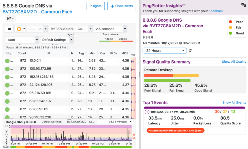 The Insights panel gives you more details about the culprit.