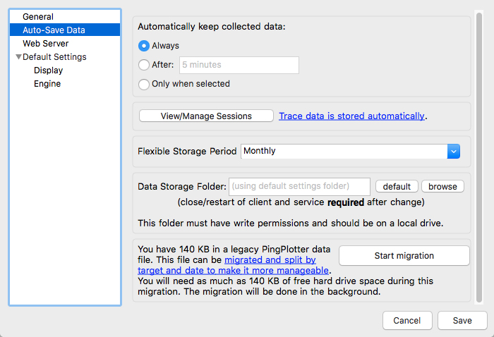 A screenshot of the data migration prompt